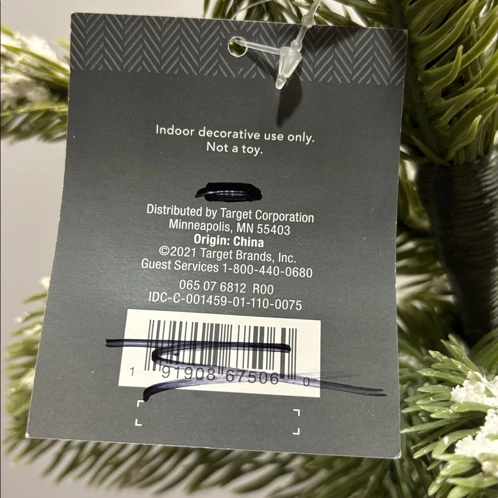 Threshold 31” Faux Pine Tree with Light Flocking/Snow in Cream Pot
